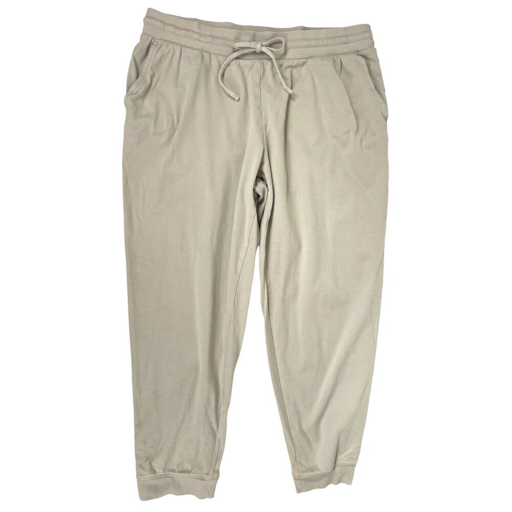 Haven Well Within 100% Cotton Joggers Athleisure Yoga Lounge Beige Tan Large